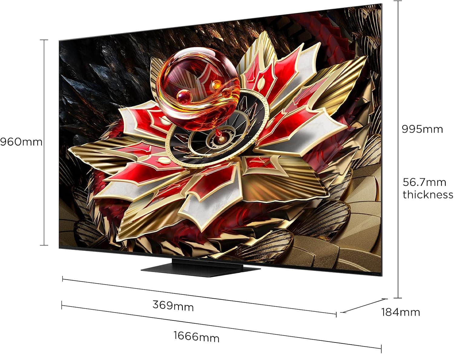 تلویزیون TCL 75Q7C سایز 75 اینچ Smart TV 4K QD-Mini LED با رنگ‌های زنده Quantum Crystal و HDR با روشنایی 3000nits مناسب برای Gaming، مجهز به Google TV، نرخ نوسازی Native 144Hz، سیستم صوتی توسط Bang & Olufsen، پشتیبانی از Dolby Atmos، قابلیت Game Master (مدل 2025) 75 اینچ سری Q7C با QD Mini LED 4K 2825