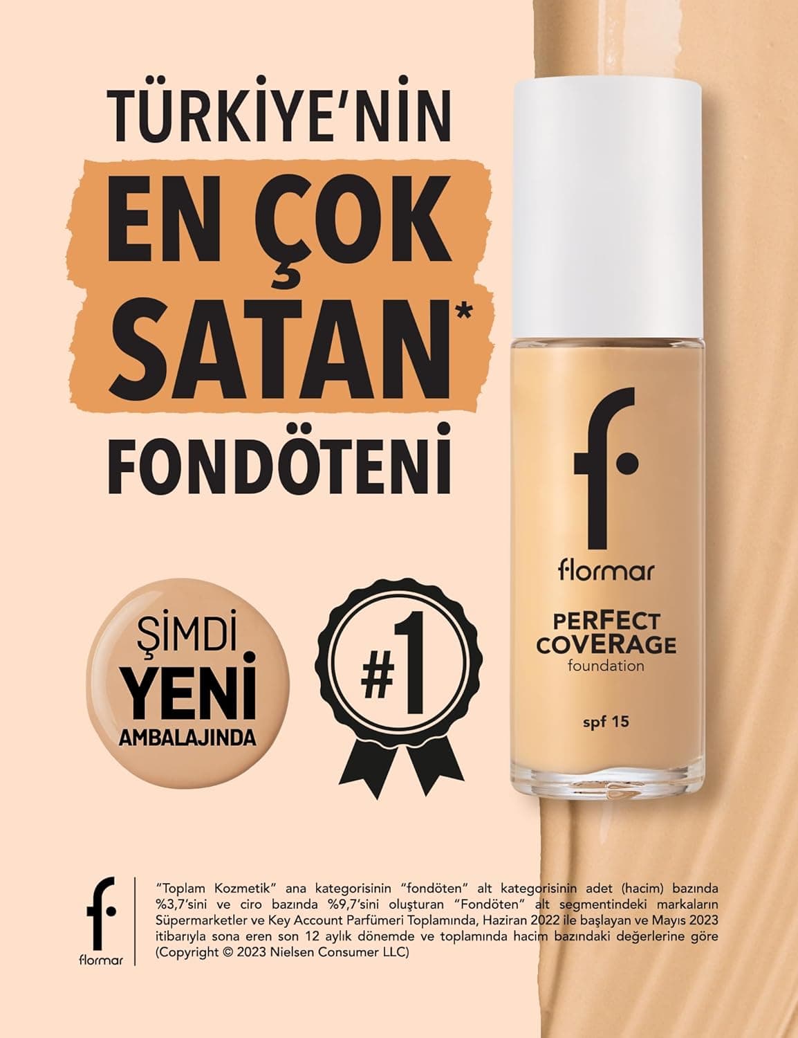 کرم پودر Flormar NP Perfect Coverage شماره 103 رنگ Creamy Beige 2844