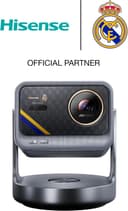 ویدئو پروژکتور قابل حمل مینی Hisense C2 Ultra Real Madrid Edition 4K UHD Triple Color RGB Laser، از 65 تا 300 اینچ، روشنایی 3000 ANSI Lumens، گستره رنگی وسیع 110% BT.2020 Wide Color Gamut، پشتیبانی از Dolby Vision، صدای Sound by JBL، دارای Netflix، مجهز به WIFI 6E، مدل C2 Ultra Madrid Portable 2849