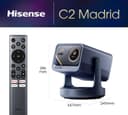 ویدئو پروژکتور قابل حمل مینی Hisense C2 Ultra Real Madrid Edition 4K UHD Triple Color RGB Laser، از 65 تا 300 اینچ، روشنایی 3000 ANSI Lumens، گستره رنگی وسیع 110% BT.2020 Wide Color Gamut، پشتیبانی از Dolby Vision، صدای Sound by JBL، دارای Netflix، مجهز به WIFI 6E، مدل C2 Ultra Madrid Portable 2852