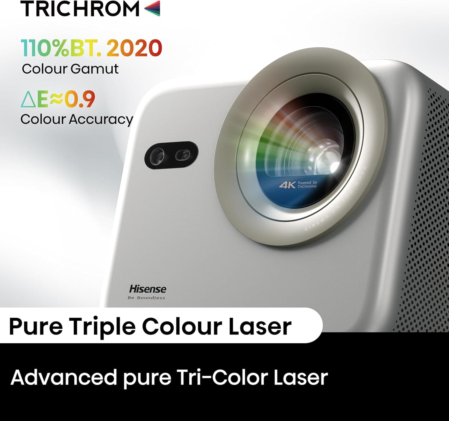 ویدئو پروژکتور لیزری هوشمند DLP هایسنس Hisense M2 PRO سایز 65"-200" (اینچ) 4K TriChroma، روشنایی 1300 Lumens با HDR، نرخ HSR 240Hz، پشتیبانی از Dolby Vision و Alexa داخلی (مدل 2025) M2 PRO قابل حمل 2896