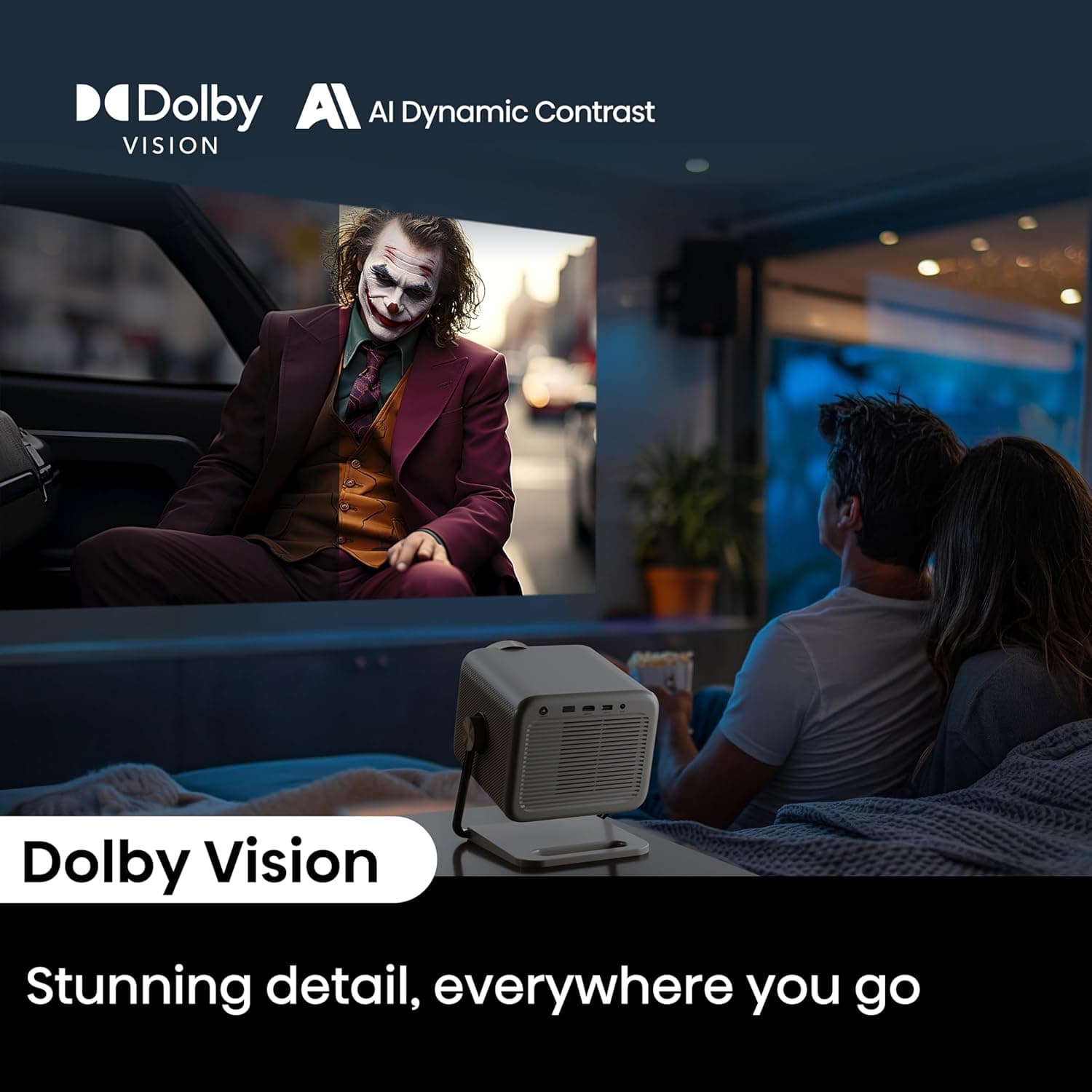 ویدئو پروژکتور لیزری هوشمند DLP هایسنس Hisense M2 PRO سایز 65"-200" (اینچ) 4K TriChroma، روشنایی 1300 Lumens با HDR، نرخ HSR 240Hz، پشتیبانی از Dolby Vision و Alexa داخلی (مدل 2025) M2 PRO قابل حمل 2900