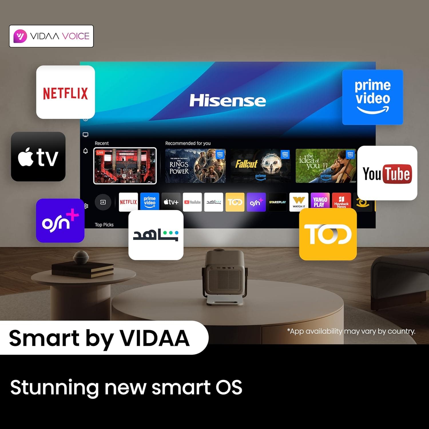 ویدئو پروژکتور لیزری هوشمند DLP هایسنس Hisense M2 PRO سایز 65"-200" (اینچ) 4K TriChroma، روشنایی 1300 Lumens با HDR، نرخ HSR 240Hz، پشتیبانی از Dolby Vision و Alexa داخلی (مدل 2025) M2 PRO قابل حمل 2902