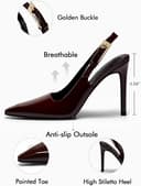 کفش پاشنه‌دار زنانه Coutgo G9t502 سایز 39 EU قرمز/قهوه‌ای 2941