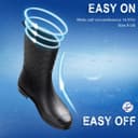 چکمه بارانی زنانه Petrass مشکی ضد آب، ساق میانی، سبک، بوتی‌های بامزه، مناسب مد و کار در فضای باز، کفش باغ راحت سایز 39 EU رنگ مشکی 2965