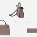 کیف دستی زنانه mothgel مدل Top-handle-handbags معاصر 7.87" x 2.56" x 5.51" رنگ خاکی-نقره‌ای با سگک 3005