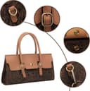 کیف زنانه دستی Tote از چرم طبیعی حکاکی‌شده، کیف دستی western، کیف پول، کیف دستی کوچک Mini Tote، کیف دوشی کوچک برای زنان (قهوه‌ای) 3013