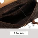 کیف زنانه دستی Tote از چرم طبیعی حکاکی‌شده، کیف دستی western، کیف پول، کیف دستی کوچک Mini Tote، کیف دوشی کوچک برای زنان (قهوه‌ای) 3014