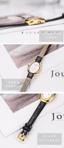 ساعت دستبندی زنانه MASTOP - ساعت دستبندی با صفحه بیضی 24 میلی‌متری شیک - ساعت مچی کوارتز به سبک جواهرات طلایی - هدیه برای او، مشکی A 3056