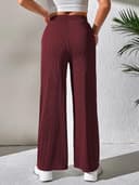 شلوار پاراشوت کارگو زنانه GRECIILOOKS – شلوار کره‌ای دم‌پا گشاد با کمر بلند | پوشاک کژوال ترندی برای استفاده روزانه و سفر (موجود در سایز بزرگ و پک ترکیبی ۲ عددی) ۳۴ زرشکی و مشکی 3065