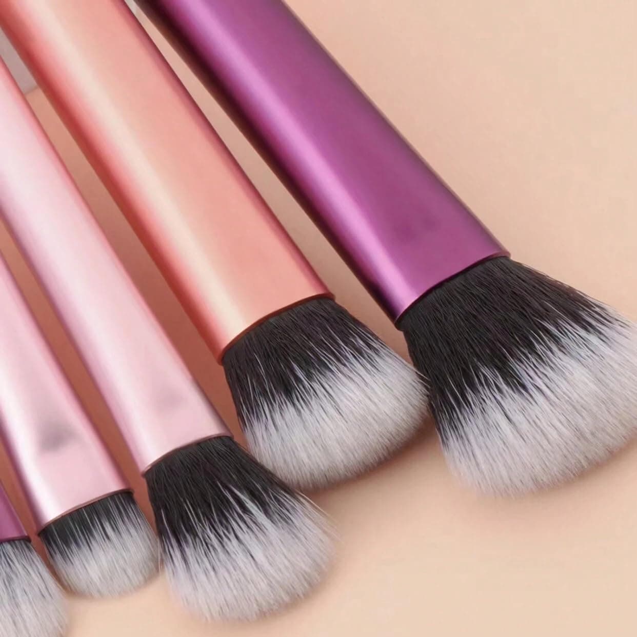 ست ۱۰ عددی براش آرایشی مینی با موهای مصنوعی نرم برای فوندیشن، رژگونه، ترکیب سایه چشم، ضد حساسیت مناسب برای انواع پوست، چندرنگ 3169