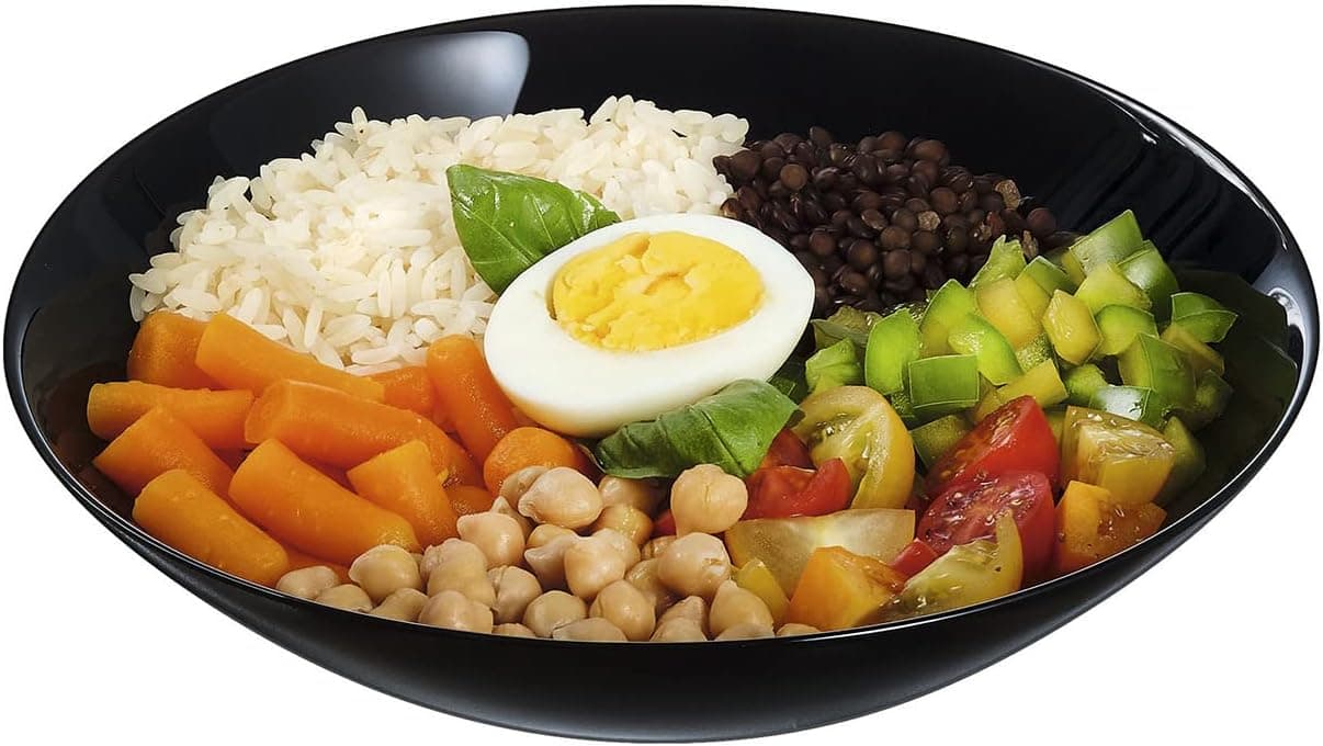 سرویس غذاخوری Luminarc ARC مدل Zelie، ۱۸ عدد بشقاب، شیشه اوپال، مشکی، قابل شستشو در ماشین ظرفشویی، شیک و ظریف 3194