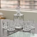 ست دکانتر 5 تکه JT GLASS ست نوشیدنی شامل 4 عدد Tumbler و 1 عدد Bottle با Lid طرح شمشیر 311 میلی‌لیتر و 700 میلی‌لیتر شیشه شفاف 5 تکه دکوراسیون منزل Barware 3210