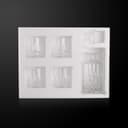 ست دکانتر 5 تکه JT GLASS ست نوشیدنی شامل 4 عدد Tumbler و 1 عدد Bottle با Lid طرح شمشیر 311 میلی‌لیتر و 700 میلی‌لیتر شیشه شفاف 5 تکه دکوراسیون منزل Barware 3216