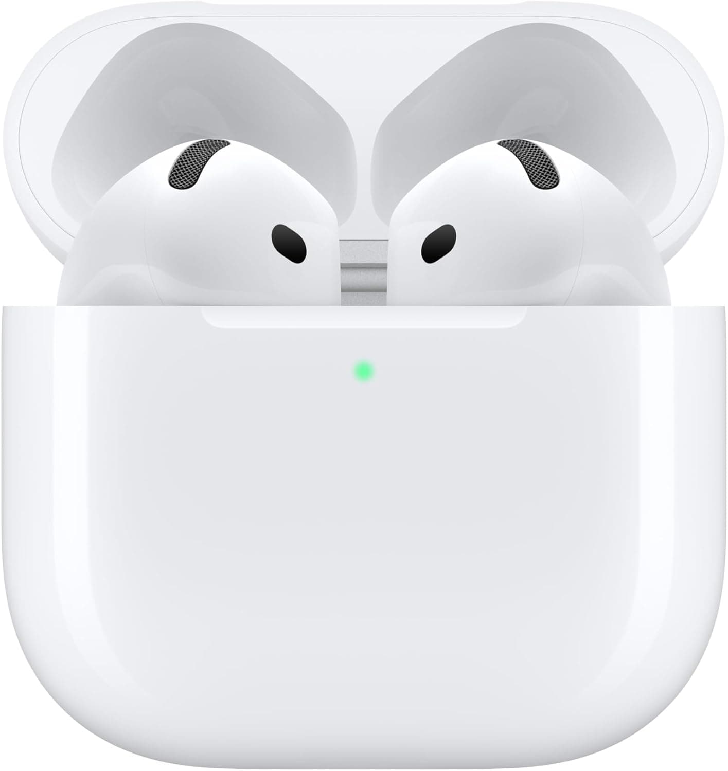 ایربادهای بی‌سیم Apple AirPods 4، هدفون‌های بلوتوث، صدای فضایی شخصی‌سازی‌شده، مقاوم در برابر عرق و آب، کیس شارژ USB-C، چیپ H2، تا 30 ساعت عمر باتری، راه‌اندازی آسان برای iPhone بدون حذف نویز فعال، بدون AppleCare+ (2 سال) 3280