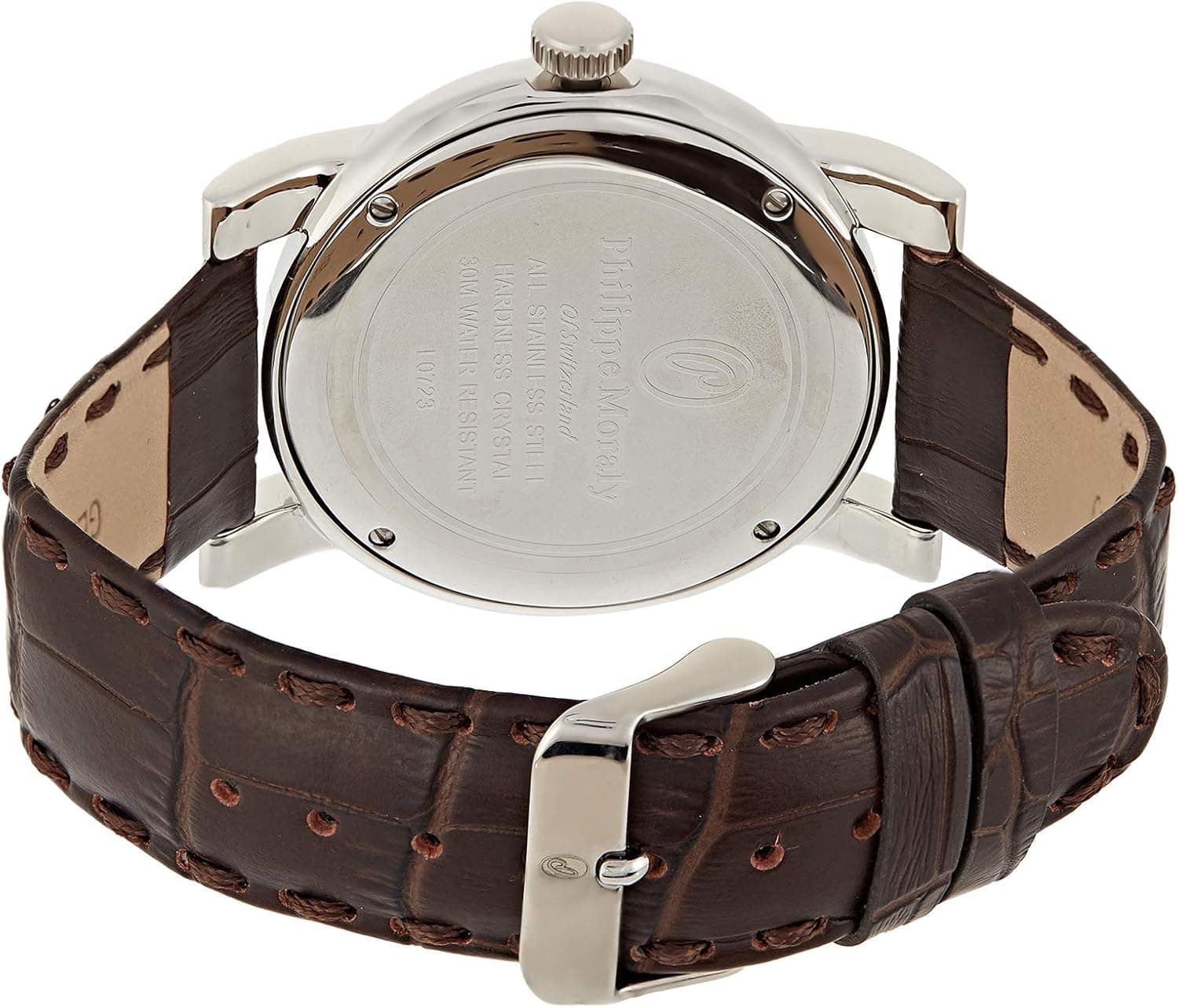 ساعت مچی مردانه Philippe Moraly با صفحه سفید و بند چرمی - L0723WWO 3294