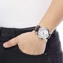 ساعت مچی مردانه Philippe Moraly با صفحه سفید و بند چرمی - L0723WWO 3296