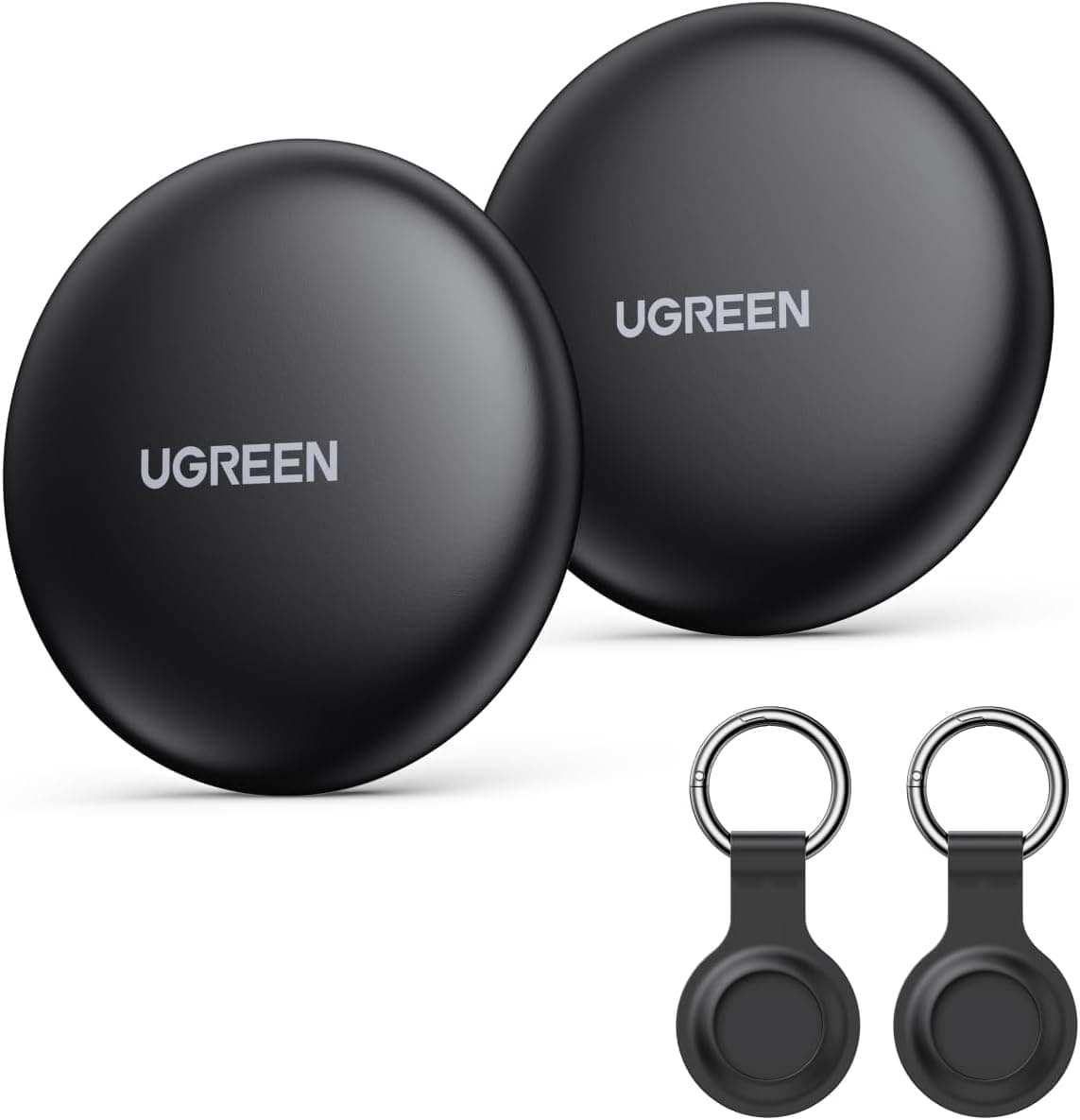 ردیاب هوشمند UGREEN 2PCS FineTrack، سازگار با Apple Find My (فقط iOS)، تگ هوشمند با باتری قابل تعویض، ردیاب و locator تگ چمدان بلوتوث برای یافتن اشیاء مانند کیف پول، چمدان، خودرو، کلیدها و گذرنامه‌ها 3332