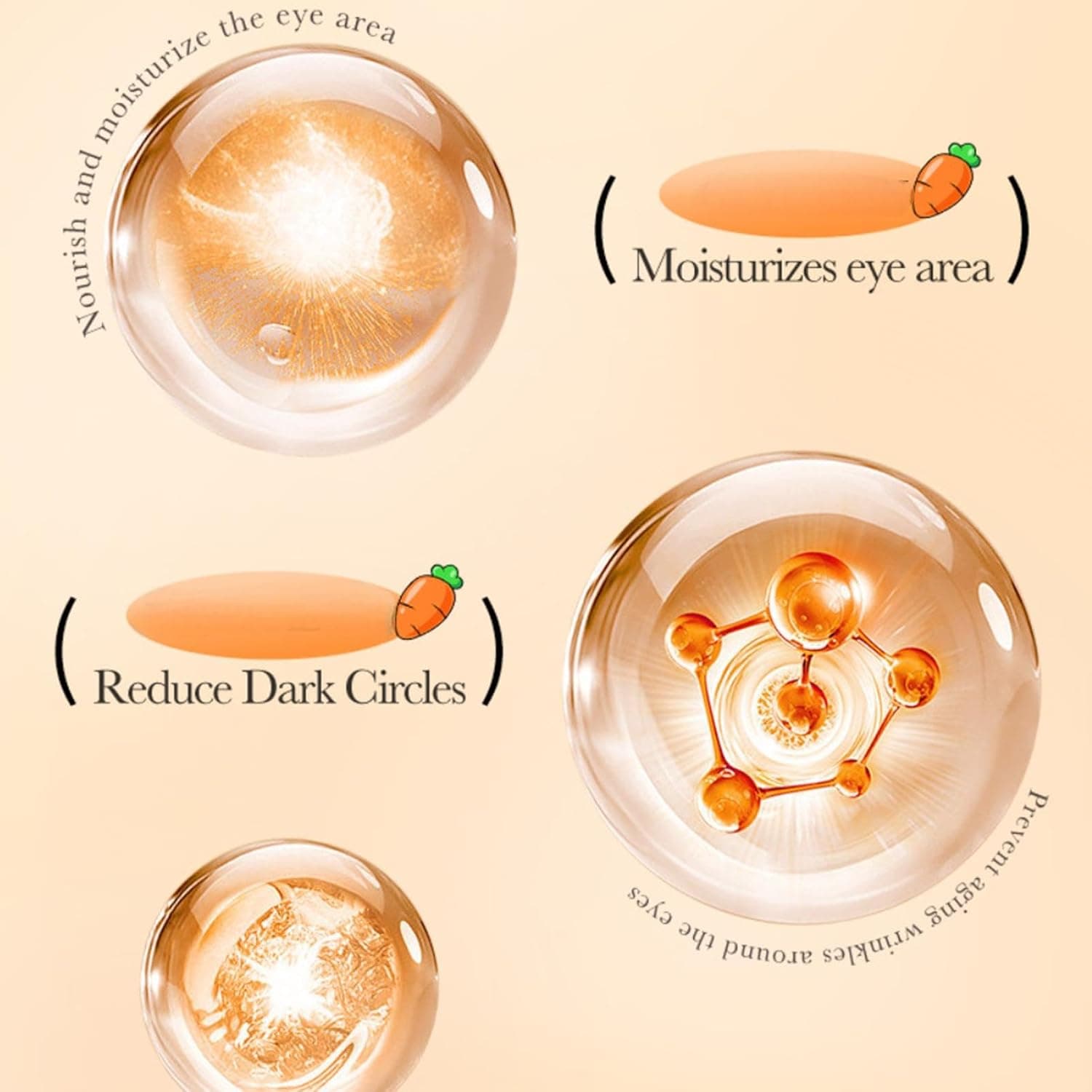 استیک دور چشم eyecream2، کرم دور چشم ضد پیری، کرم دور چشم هویج، استیک روشن‌کننده دور چشم برای بالم خنک‌کننده دور چشم علیه تیرگی و پف، صاف‌کننده چین‌وچروک (5) 3367