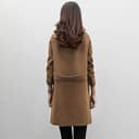 کت زمستانی زنانه، آستین بلند ساده، دکمه‌دار، پالتو پاییزی زمستانی، کاردیگان رویه، سایز XL قهوه‌ای 3374