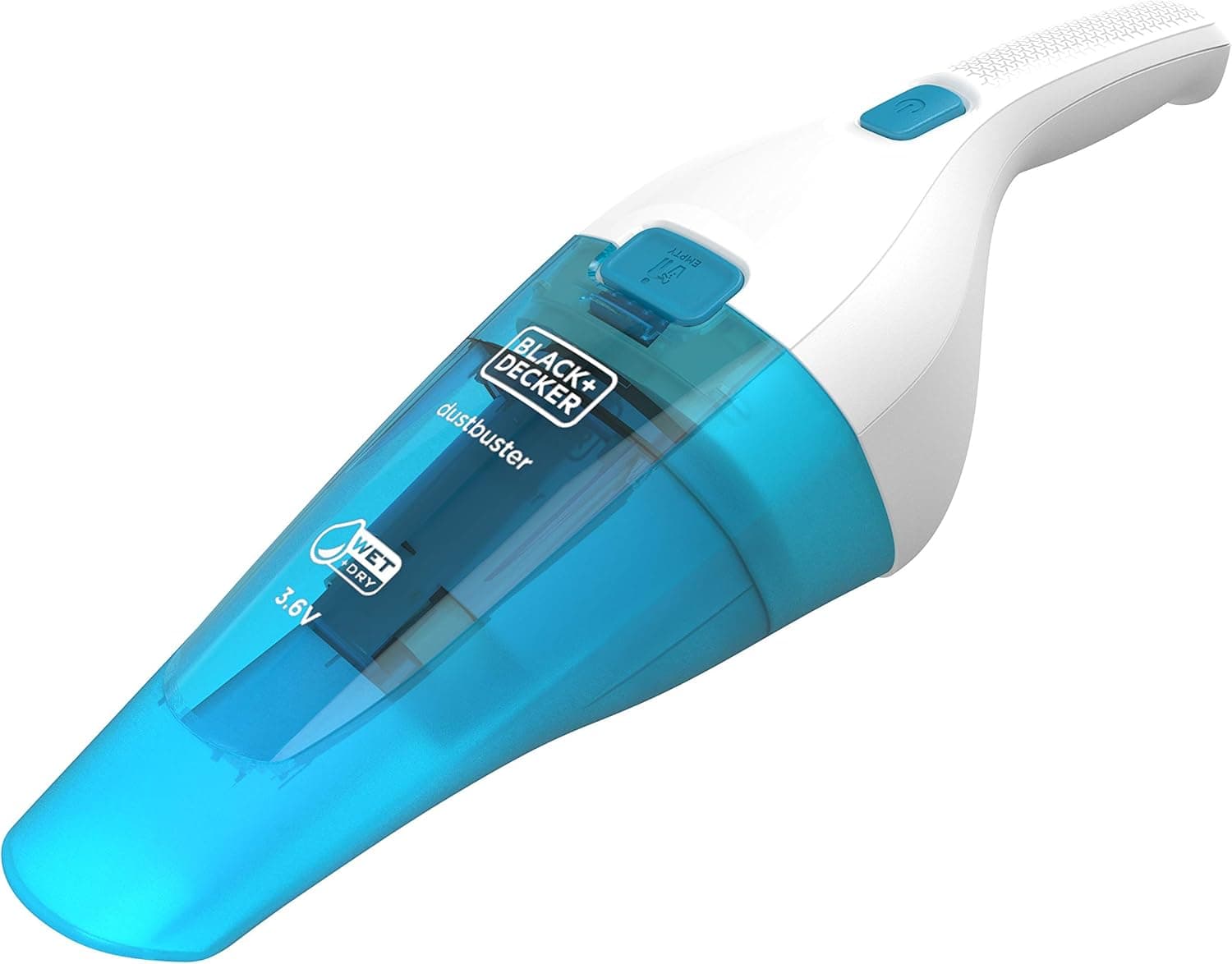 جاروبرقی دستی BLACK+DECKER 3.6V 1.5Ah Li-Ion بی‌سیم Wet & Dry Dustbuster، سفید/آبی - WDC115WA-B5، 3376