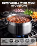 ست قابلمه و تابه آشپزخانه Cooks Standard از استیل ضدزنگ، قابلمه‌ها و تابه‌های حرفه‌ای شامل ساس‌پَن، تابه Sauté، قابلمه Stockpot با درب، ۸ تکه، نقره‌ای، ست ۸ تکه 3393