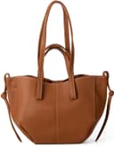 کیف شانه‌ای چین‌دار TERRIFI، کیف هوبوی زنانه وینتیج، کیف دستی شانه‌ای زنانه، کیف کلاچ هلالی زنانه، کیف دستی کوچک مینی بامزه، کیف Tote چرمی با بست آهنربایی (قهوه‌ای) 3399