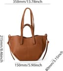 کیف شانه‌ای چین‌دار TERRIFI، کیف هوبوی زنانه وینتیج، کیف دستی شانه‌ای زنانه، کیف کلاچ هلالی زنانه، کیف دستی کوچک مینی بامزه، کیف Tote چرمی با بست آهنربایی (قهوه‌ای) 3404