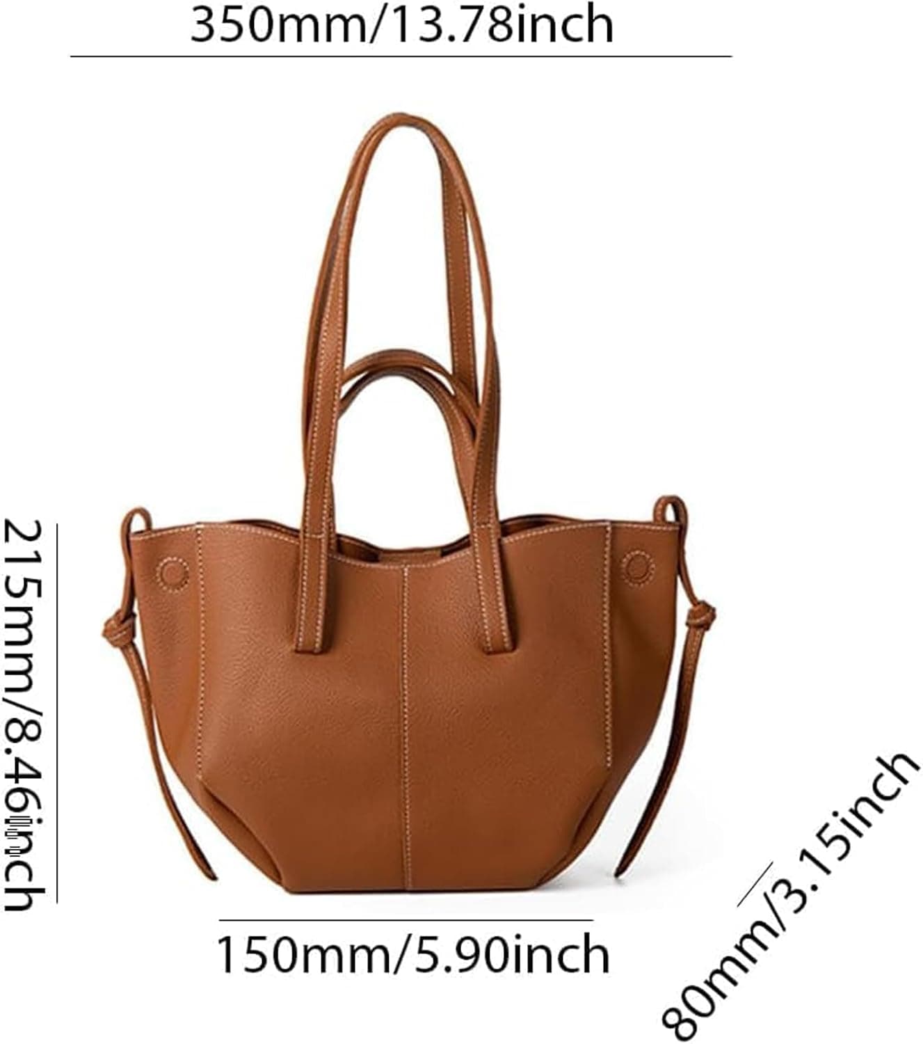 کیف شانه‌ای چین‌دار TERRIFI، کیف هوبوی زنانه وینتیج، کیف دستی شانه‌ای زنانه، کیف کلاچ هلالی زنانه، کیف دستی کوچک مینی بامزه، کیف Tote چرمی با بست آهنربایی (قهوه‌ای) 3404