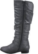کفش بوت سواری زنانه TOP Moda مدل Coco-20 با پنجه گرد، پاشنه کوتاه، تا زانو با زیپ، سایز 7 رنگ خاکستری 3407
