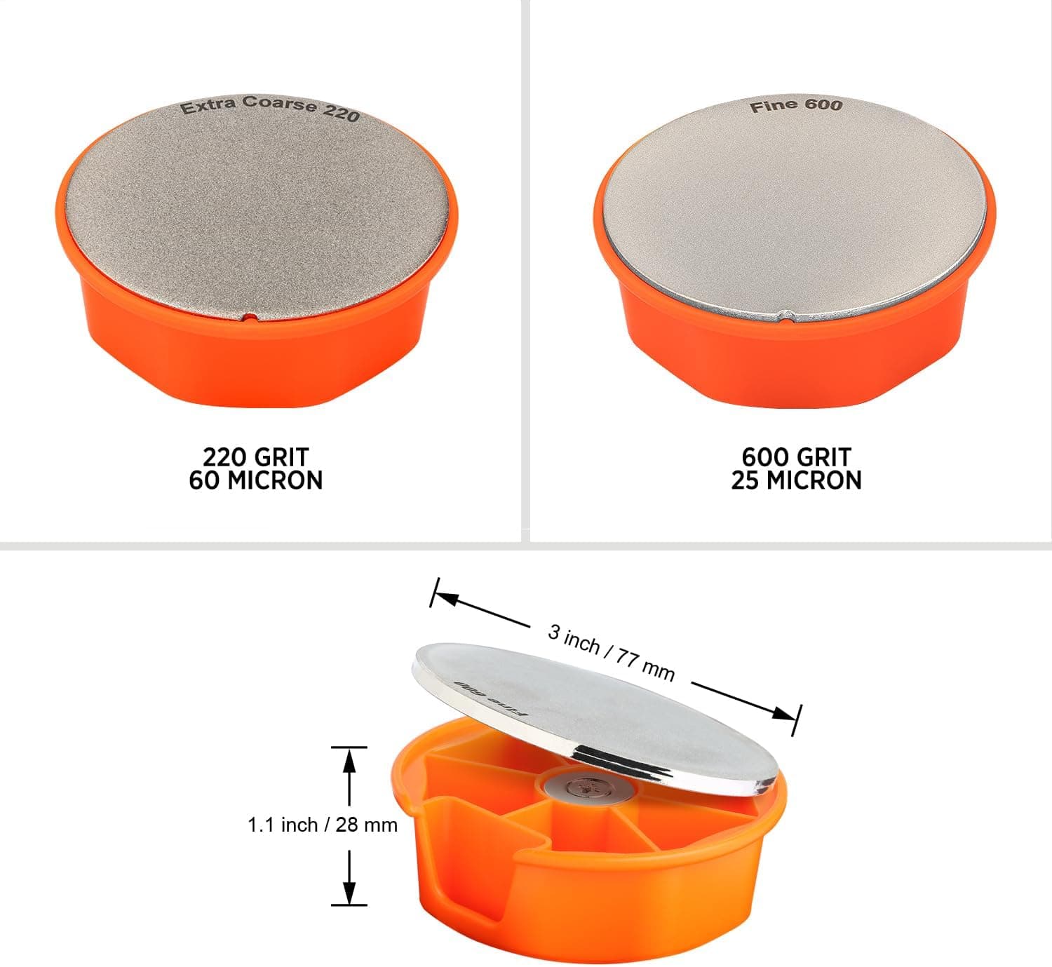 سوهان تیزکننده ابزار الماسی دو دانه‌بندی SHARPAL 216N FACEOFF، بسیار زبر/ریز | سنگ تیزکننده الماسی چندمنظوره برای چاقو | تیزکننده تیغه Mower | تیزکننده Axe و Machete 3421