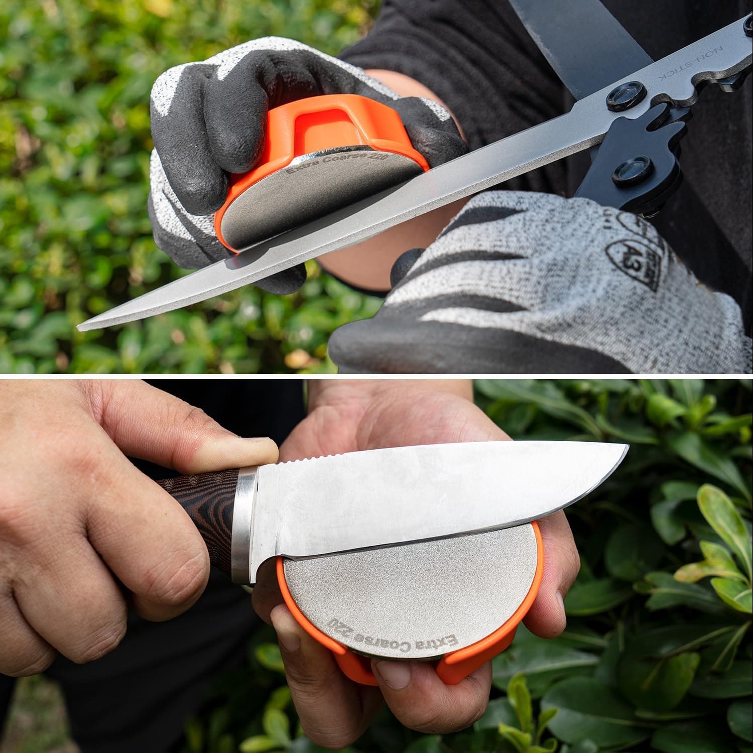 سوهان تیزکننده ابزار الماسی دو دانه‌بندی SHARPAL 216N FACEOFF، بسیار زبر/ریز | سنگ تیزکننده الماسی چندمنظوره برای چاقو | تیزکننده تیغه Mower | تیزکننده Axe و Machete 3423