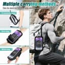 بند مچی نگهدارنده Phone برای Running، کیف Phone کراس‌بادی با محفظه شفاف Touchscreen برای Sport به همراه Carabiner Clip، بازوبند Cell Phone مناسب برای Fitness، Cycling و Hiking (مشکی) 3441