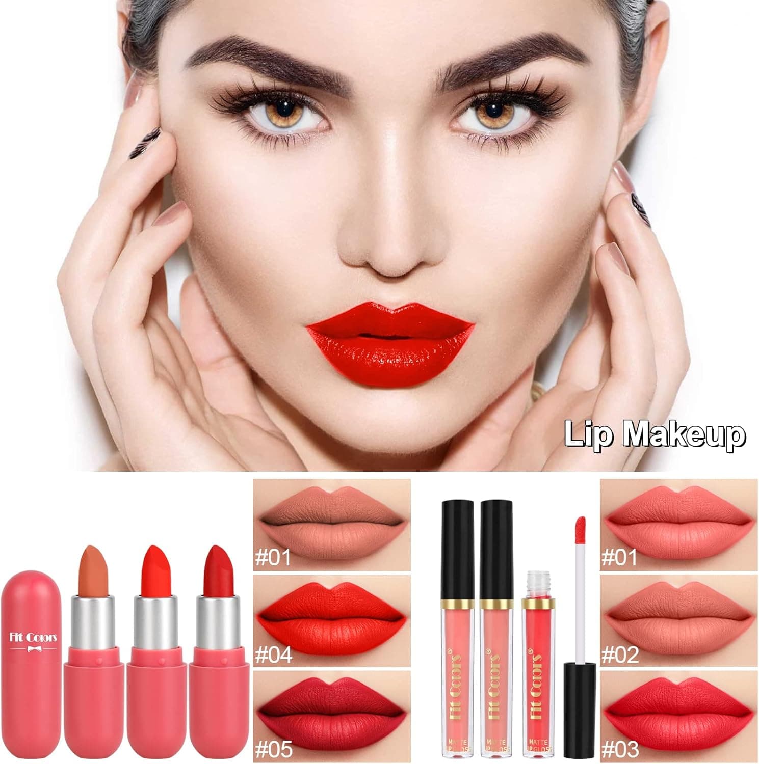 ست آرایش، کیت شروع کننده Cosmetic Make Up با کیف نگهداری قابل حمل برای سفر، پالت آرایشی با سایه چشم، کرم پودر، برق لب برای نوجوانان و بزرگسالان (Style B) 3478