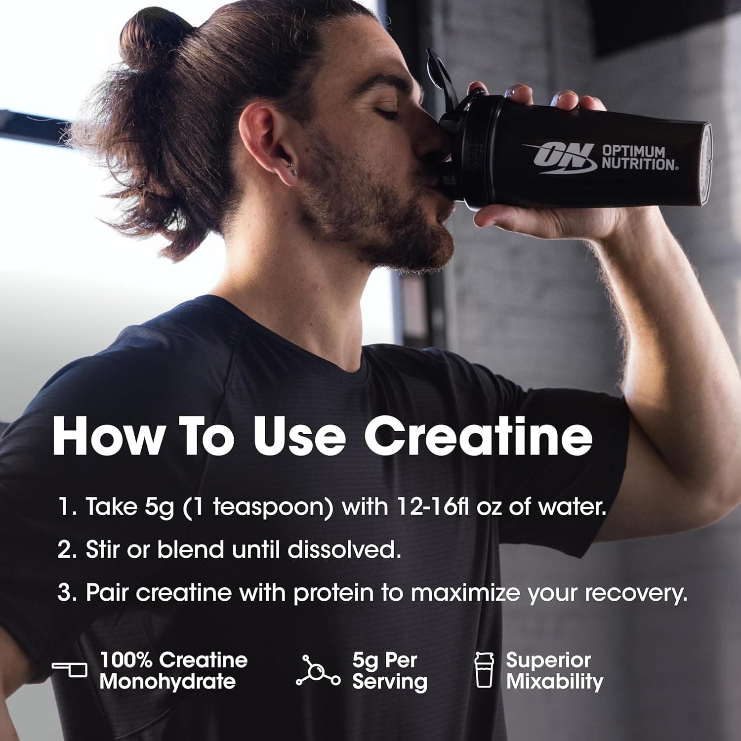 پودر Micronized Creatine Monohydrate از Optimum Nutrition (ON) برای حمایت از عضله‌سازی - بدون طعم، 300 گرم، 60 وعده - بسته‌بندی ممکن است متفاوت باشد 300 گرم 3502
