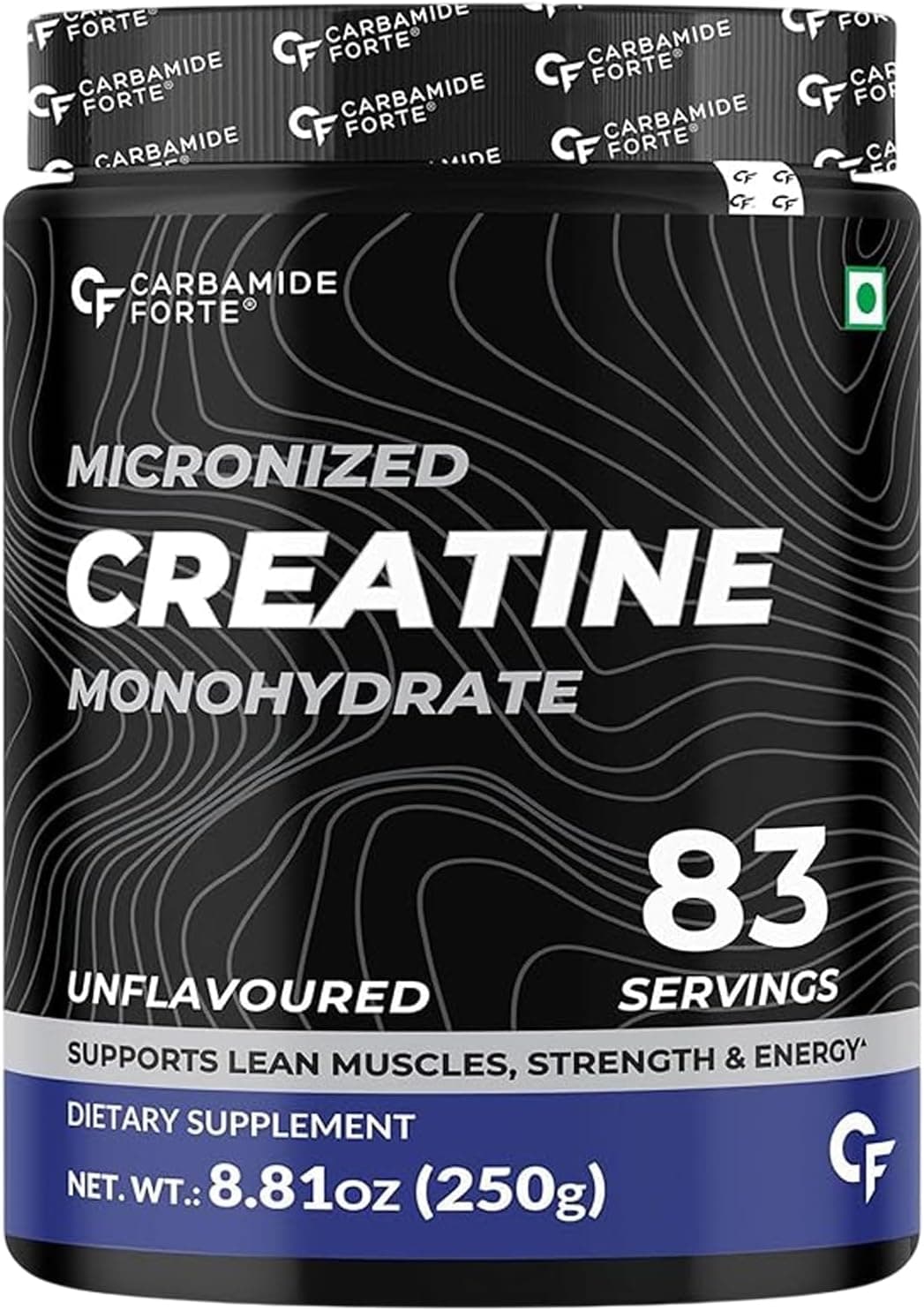 پودر Micronized Creatine Monohydrate کربامید فورت - ۸۳ سروینگ، ۲۵۰ گرم | پودر مکمل Creatine برای افزایش حجم عضلات خشک، قدرت و انرژی، پودر Creatine آبی