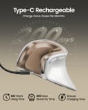 ماوس ارگونومیک ProtoArc، مدل EM11 NL، ماوس عمودی بی‌سیم بلوتوثی قابل شارژ، با قابلیت اتصال به 3 دستگاه مختلف برای Computer/PC/Laptop، ماوس اپتیکال 2.4GHz برای Windows و Mac OS، رنگ سفید طلایی 3561