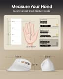 ماوس ارگونومیک ProtoArc، مدل EM11 NL، ماوس عمودی بی‌سیم بلوتوثی قابل شارژ، با قابلیت اتصال به 3 دستگاه مختلف برای Computer/PC/Laptop، ماوس اپتیکال 2.4GHz برای Windows و Mac OS، رنگ سفید طلایی 3565