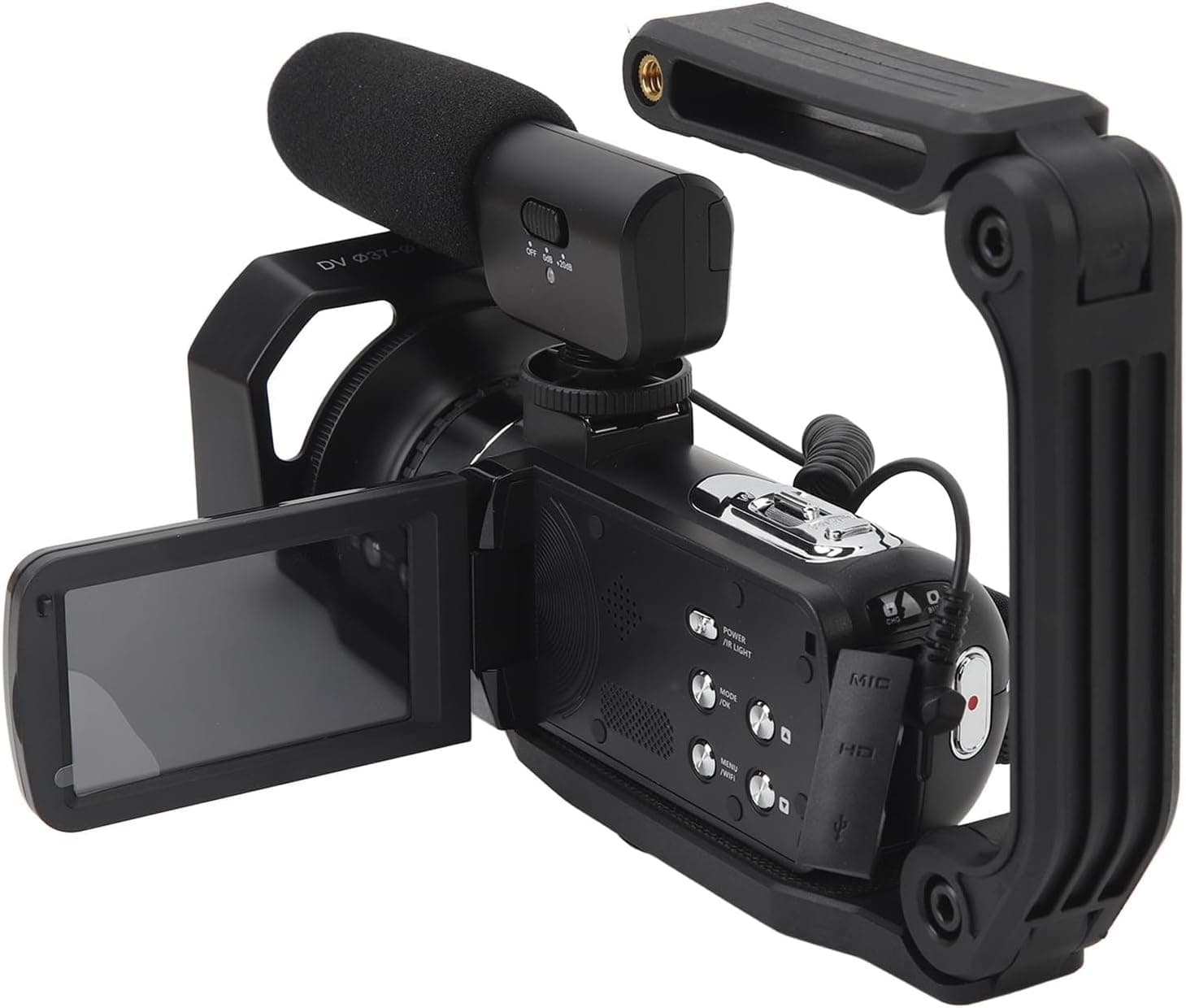 دوربین فیلمبرداری ویدئو 4K 30FPS 56MP با قابلیت شب، زوم 18X، میکروفون خارجی، ریموت کنترل - دوربین Vlogging قابل حمل با خروجی HD - ایده‌آل برای Vlogging و عکاسی 3582