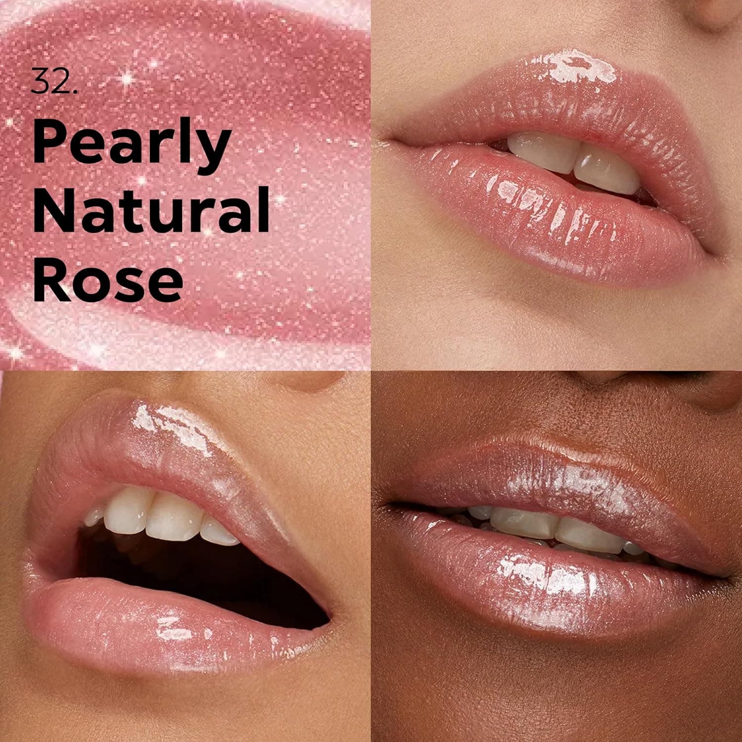 رژ لب براق KIKO Milano 3D Hydra شماره 32 | برق لب نرم‌کننده برای جلوه سه‌بعدی، رنگ مرواریدی رز طبیعی 372