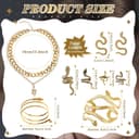 ست جواهرات مار NALACAL برای زنان به سبک مصری – شامل گردنبند، گوشواره، دستبند، النگو و انگشتر، ست انگشتر مار شخصی‌سازی‌شده به سبک پانک، مناسب برای نقش‌آفرینی و کارناوال – ۸ تکه. 431