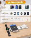 ایستگاه شارژ بی‌سیم ۳ در ۱ KASTWAVE – پایه شارژ برای iPhone 12/13/14/15 Pro Max/Mini، Apple Watch و AirPods، پایه شارژ تاشو و قابل حمل. 479