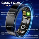 حلقه هوشمند Smart Ring Health Tracker – حلقه تناسب اندام با ردیاب خواب و گام‌ها، حلقه سلامت ضدآب از جنس استیل ضدزنگ با مانیتور ضربان قلب، همراه با کیس شارژ، رنگ مشکی، سایز ۹. 503