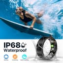 حلقه هوشمند Smart Ring Health Tracker – حلقه تناسب اندام با ردیاب خواب و گام‌ها، حلقه سلامت ضدآب از جنس استیل ضدزنگ با مانیتور ضربان قلب، همراه با کیس شارژ، رنگ مشکی، سایز ۹. 504