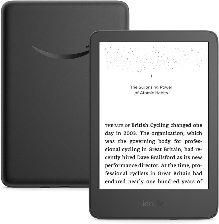 کتابخوان Amazon Kindle (16GB) – سبک‌ترین و جمع‌وجورترین Kindle، با صفحه‌نمایش بدون بازتاب نور، سرعت بالای تغییر صفحات، نور جلوی قابل تنظیم و عمر باتری طولانی – رنگ مشکی.