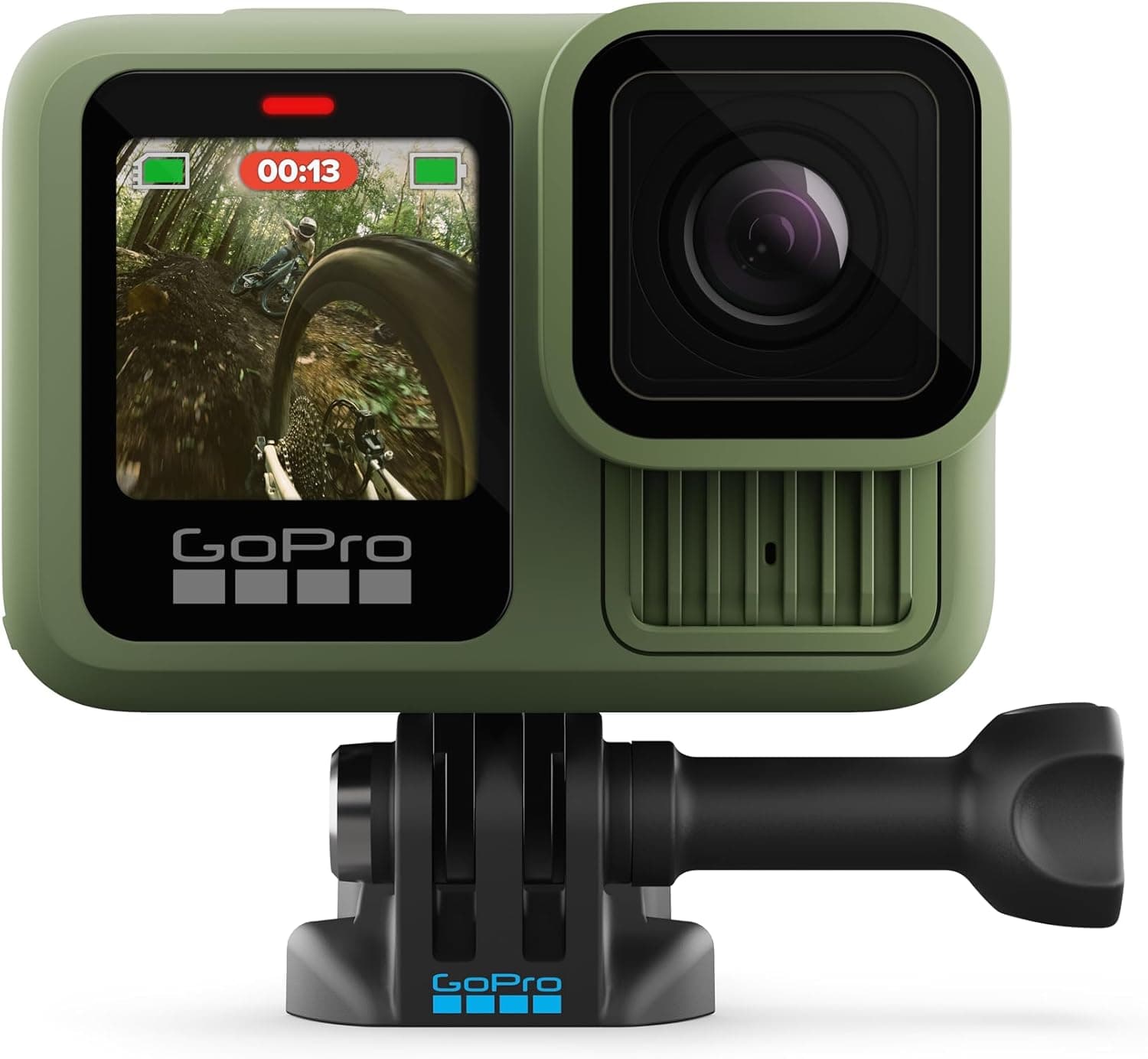 دوربین ورزشی GoPro HERO13 Black – رنگ سبز جنگلی (نسخه محدود)، ضدآب، فیلم‌برداری با کیفیت 5.3K60، عکس 27 مگاپیکسلی و سازگار با لنزهای سری HB.