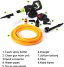 کارواش بی‌سیم با فشار بالا – دستگاه شستشوی قابل حمل خودرو، پاک‌کننده برقی با فشار قابل تنظیم در ۳ حالت، تفنگ شستشوی قابل شارژ برای خودرو، باغ و کف – رنگ سبز. 568