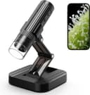 میکروسکوپ دیجیتال بی‌سیم Excefore – با بزرگ‌نمایی 50 تا 1000 برابر و وضوح 1080P HD، قابل حمل و دستی با اتصال WiFi و USB، مناسب برای بررسی تریکوم، سکه و اشیای ریز، همراه با پایه نگهدارنده، سازگار با iPhone، iPad، گوشی‌های Android و کامپیوتر. 600