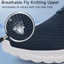 کفش مردانه Slip On بدون بند، رویه مش مشبک قابل تنفس، کتانی اسپرت روزمره، کفش ورزشی، کتانی پیاده‌روی سبک، کفش دویدن، سرمه‌ای تیره، سایز 47 EU 660