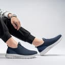 کفش مردانه Slip On بدون بند، رویه مش مشبک قابل تنفس، کتانی اسپرت روزمره، کفش ورزشی، کتانی پیاده‌روی سبک، کفش دویدن، سرمه‌ای تیره، سایز 47 EU 663